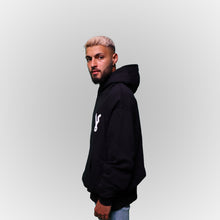 Lade das Bild in den Galerie-Viewer, Black Hooded Front Print